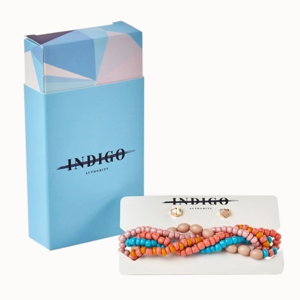 Monarch Pastel Bracelet + Earring Set by Indigo Authority Beaded NEW 3/$25
